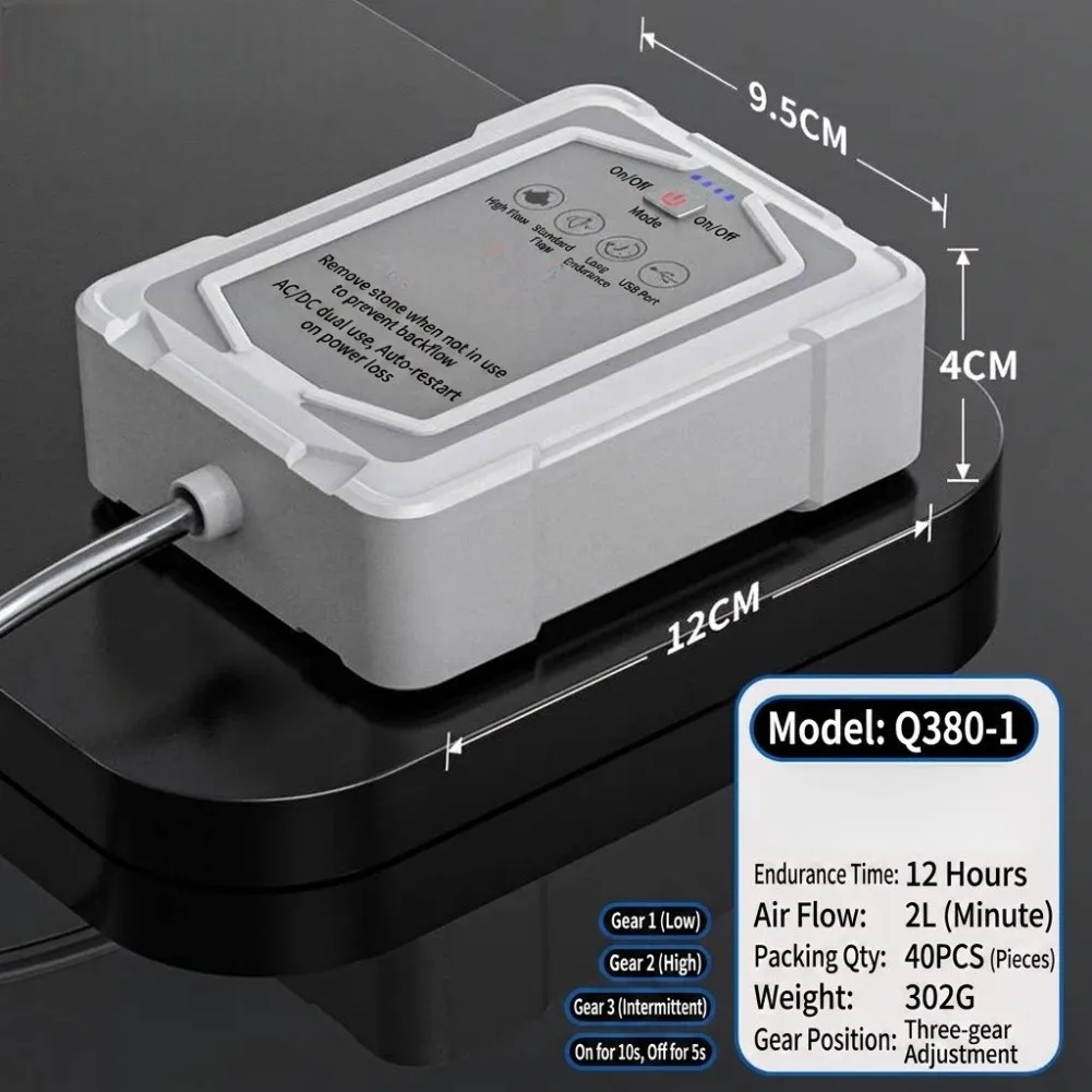 Fishing Air Pump Rechargeable 3-level Quiet ABS Clip For Outdoor Pond Bait Oxygen Pump Fishing Tools