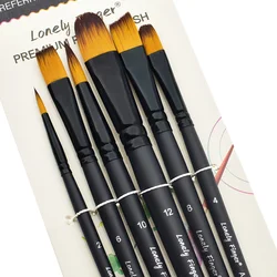 6/24pcs Acrylic Paint Brushes Set Different Nylon Tips for Acrylic Oil Watercolor Gouache Artist Professional Painting Kits
