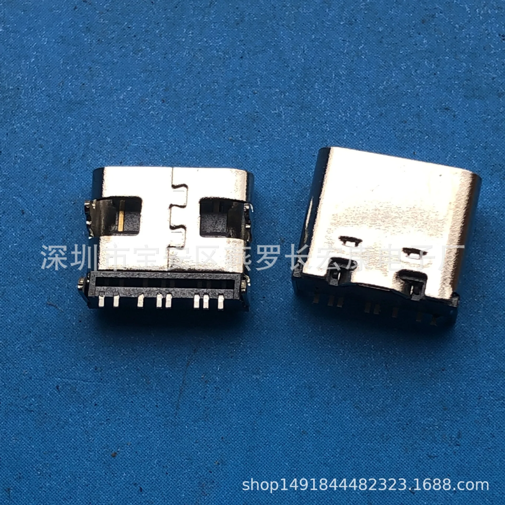 For USB TYPE-C 8Pin female seat, SMT four-leg plug-in, short body, horizontal