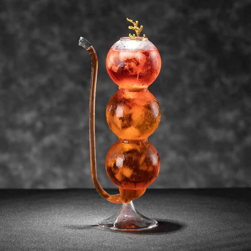 Creative Glass with Straw Cocktail Glass Wine Juice Milk Glasses Creative Halloween Vampire Cup Champagne Glass Bar