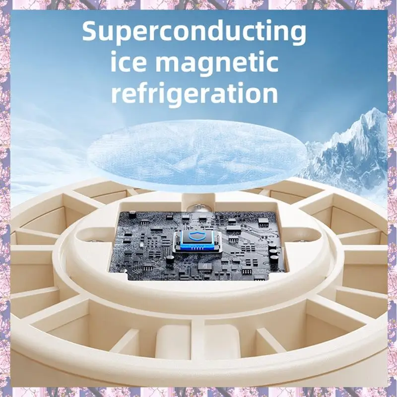 Ice Compress Mini Fan Cooling Handheld Fan Mini Folding Digital Display Mute Desktop Fan Ice Compress Neck Fan