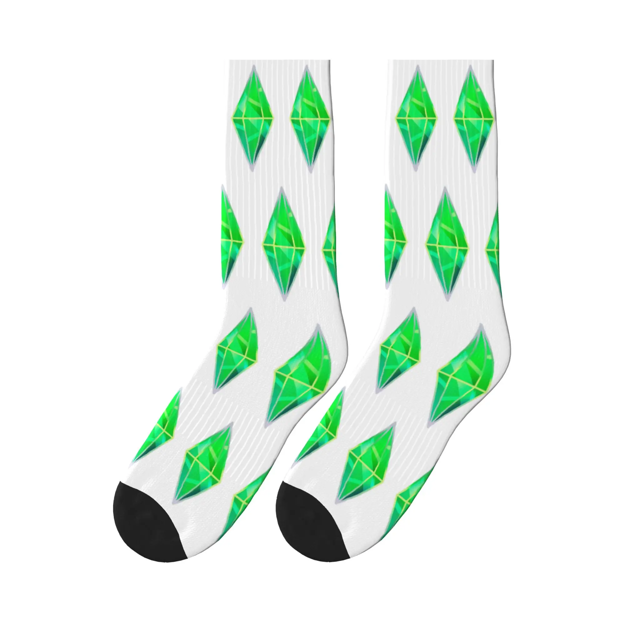 Green Plumbob Sims 4 Calcetines deportivos Calcetines de alta calidad Calcetines largos para todas las estaciones para regalos de Navidad unisex