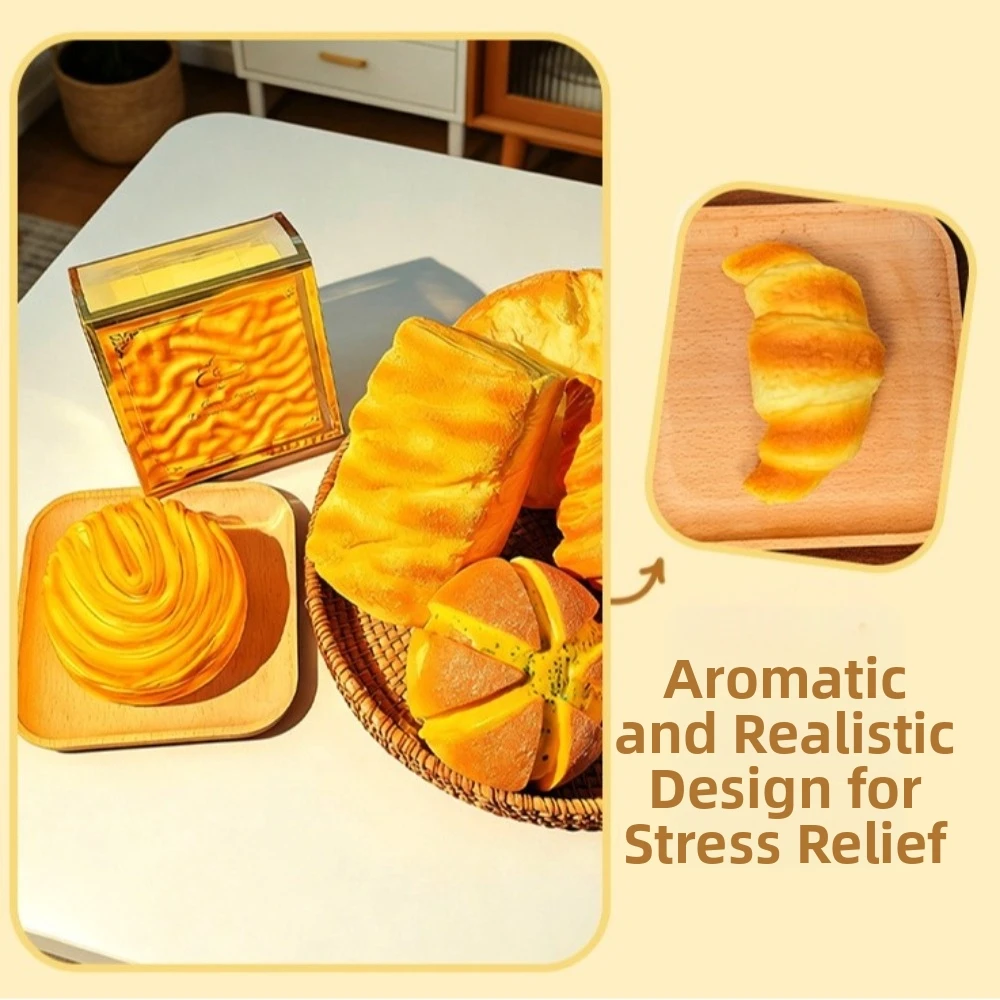 Slow Rebound Squishy Pinch Toy Simulated Bread Soft And Wet Slow Rising Squishy Toy BPA-Free Scented Fidget Toy Children Gifts