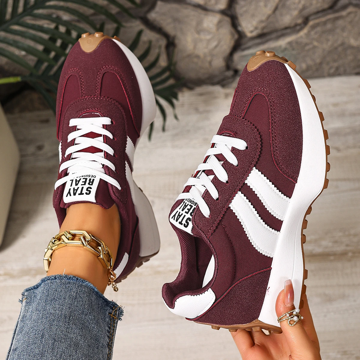 Trend Women Sneakers 2025 New Casual Flat Round Toe Sports Shoes Spring Autumn Sneakers Women Fashionable Designer Shoes Women view 5
