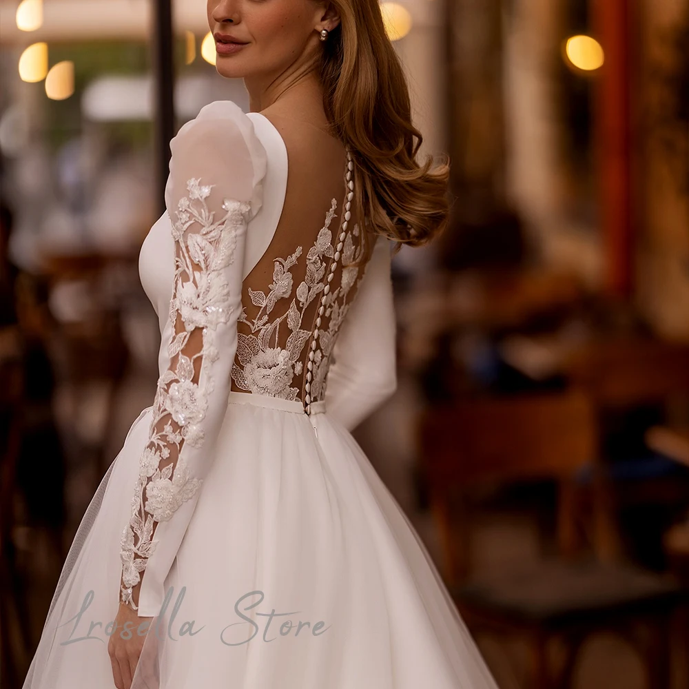 Vestido de lujo con cuello en V para mujer, elegante vestido a medida con Espalda descubierta, línea A de encaje, vestidos de boda civil drapeados internacionales de princesa baratos 2024