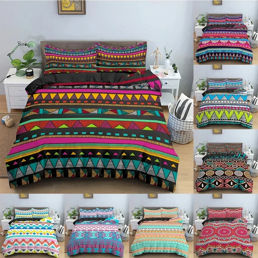 

Bohemian Bedding Set Ethnic Style Duvet Cover Floral Comforter Covers Single Twin King Size Quilt Cover With Pillowcase