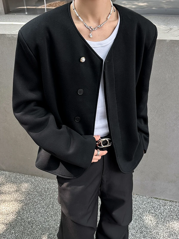 

Мужская куртка TANGZ Studio с дизайнерскими накладками на плечах, модная, свободного кроя, из смесового полиэстера и хлопка, осенняя верхняя одежда