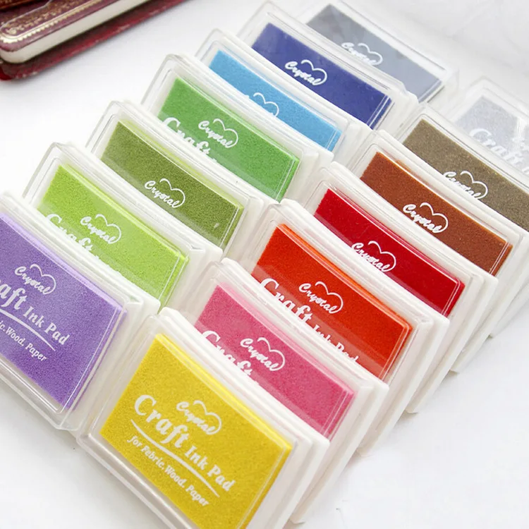 

14 Colors Ink Pad Big Size Stamp Planner Scrapbooking Silicone Stamp Inkpad Diy Diary Greeting Card Making Supplies