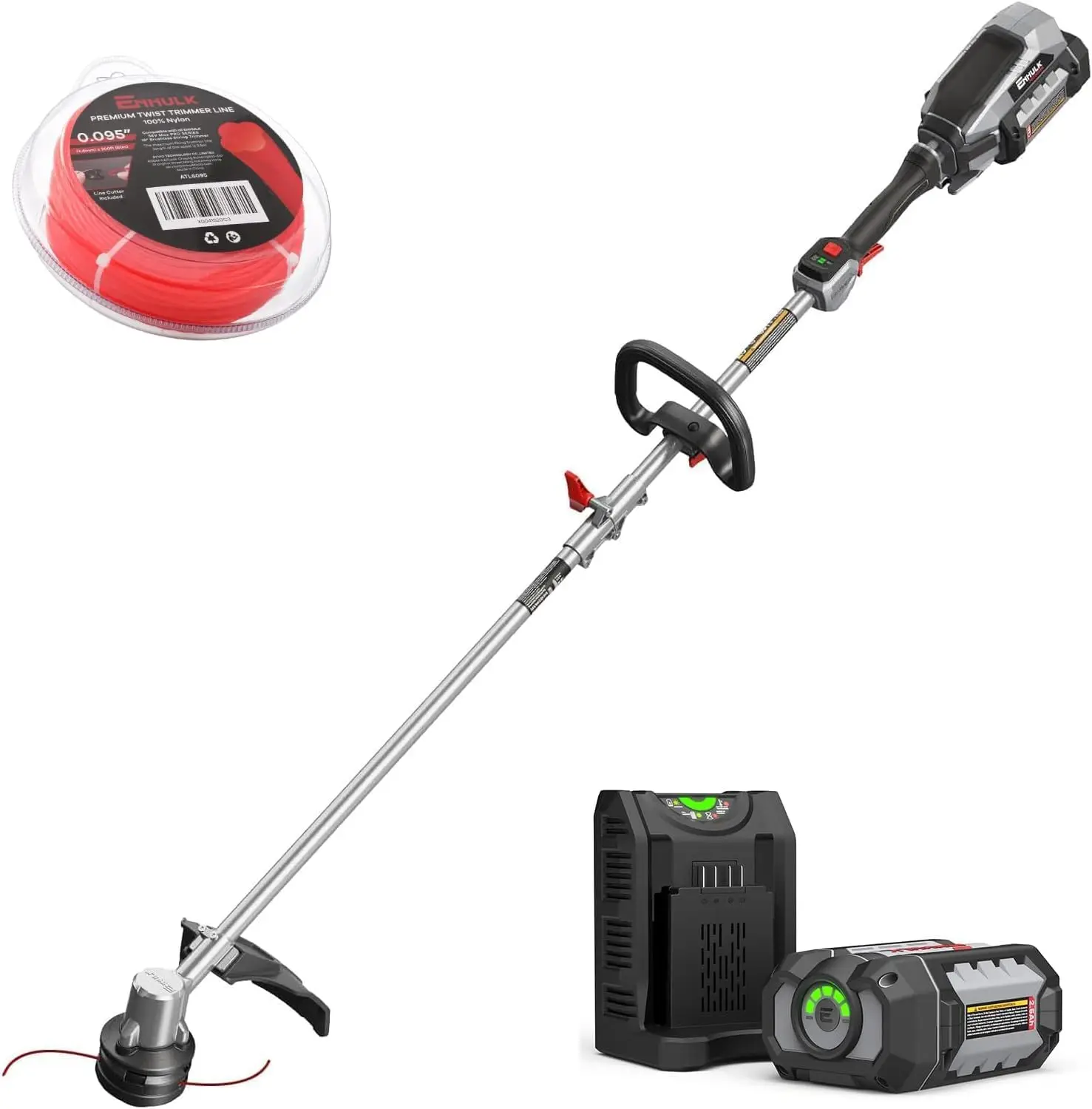 

Wacker Weed Wacker 58 В, 16 дюймов, бесщеточный, с 3-скоростной настройкой, Weed Eater со складным валом, светодиодная панель EZ-HMI, аккумулятор емкостью 2,5 Ач и зарядное устройство I
