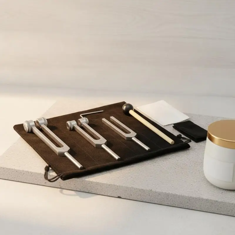 Stimmgabeln Klangtherapie-Set 128Hz 256Hz 512Hz mit Hammer und Tragetasche für Meditation und Schlafverbesserung – Detail 4