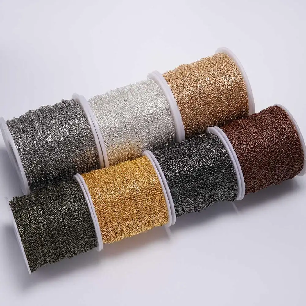 

5 m/lot Gold/Bronze Plated Necklace Chain For Jewelry Making Findings DIY Necklace Chains Materials Handmade Supplies 2030