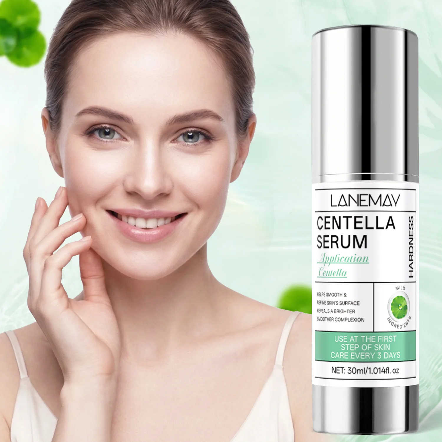 Centella Serum 30ml - with Centella Asiatica, Hyaluronic Acid, Vitamin E & Niacinamide - Mild Exfoliation.