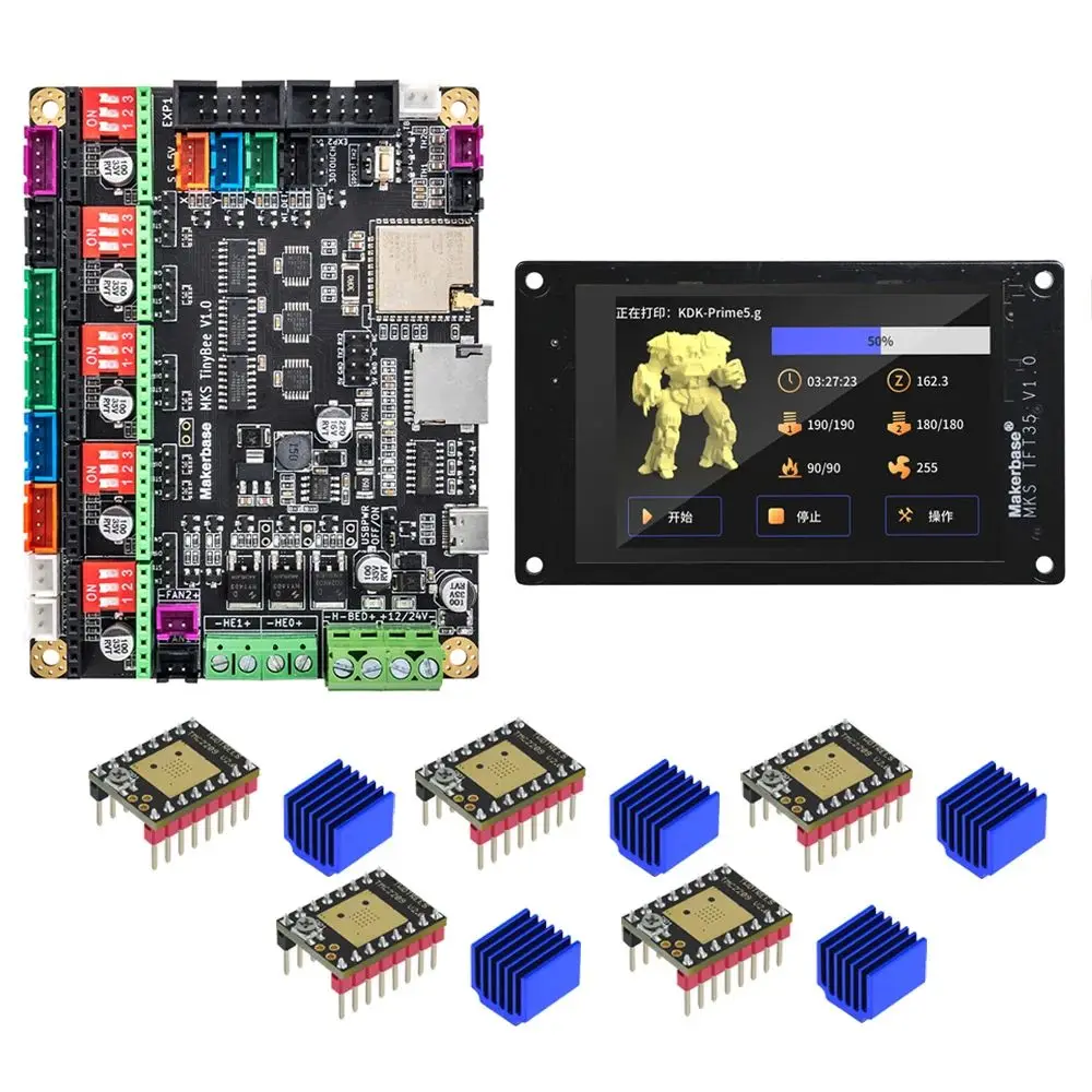 MKS TinyBee 마더보드 제어 보드, 3D 프린터 부품, ESP32, Mini12864 에 적합, 3D 터치 와이파이 제어 호환, A4988 TMC2209 드라이버