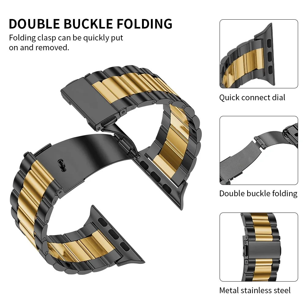 สายคล้องโลหะสําหรับ Apple Watch 10 46 มม.42 มม.49 มม.9 8 7 45 มม.41 มม.สแตนเลสเปลี่ยนสําหรับ iWatch 6 5 4 3 SE 44 มม.40 มม.