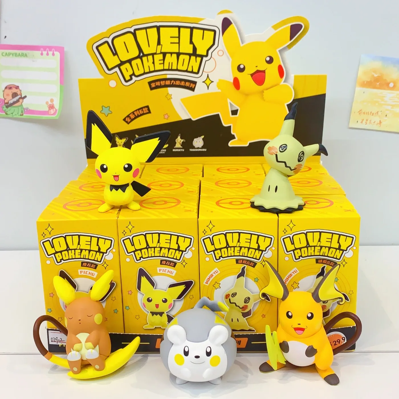 figuras-de-acao-pokemon-kawaii-pikachu-pichu-togedemaru-alola-raichu-mimikyu-decoracao-de-carro-brinquedos-de-anime-presente-aleatorio-1pcs