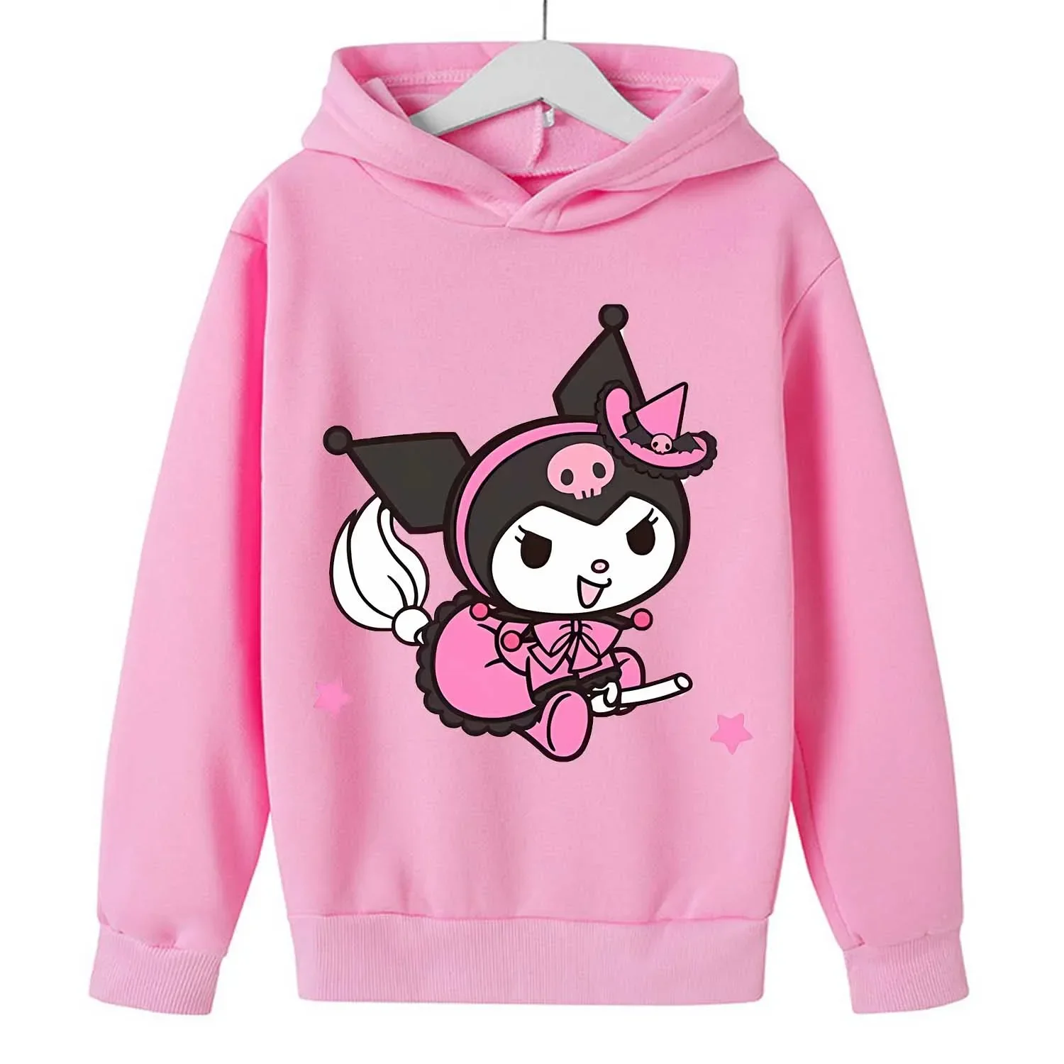 Sweat à capuche Kuromi Optics Cartoon Smile pour enfants, sweats à capuche pour filles, sweat-shirt mignon Sanurgente, vêtements pour filles, cadeau de Noël