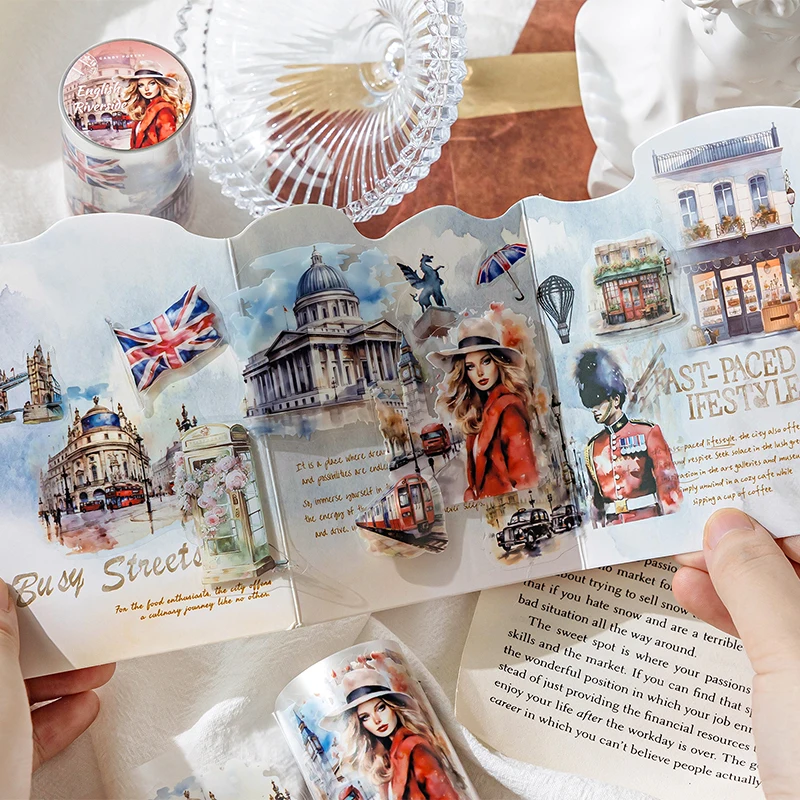 Mr. Paper, Tourism Landscape Architecture Theme Tape Stickers, Scrapbook Notebook Phone Case Diary Decorative Stickers