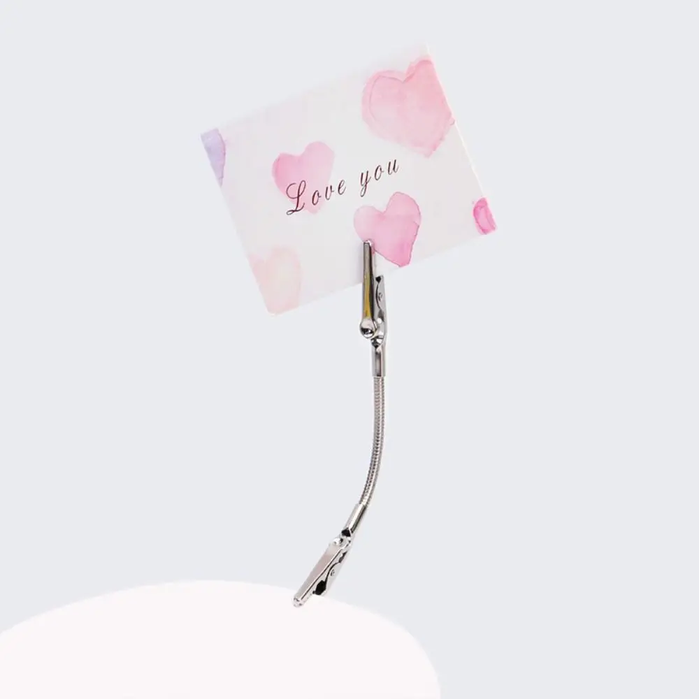 

Simple Flexible Hose Alligator Clip Double Head Multifunction Desktop Notes Clamp Photo Clip Stand Birthday Wedding Party