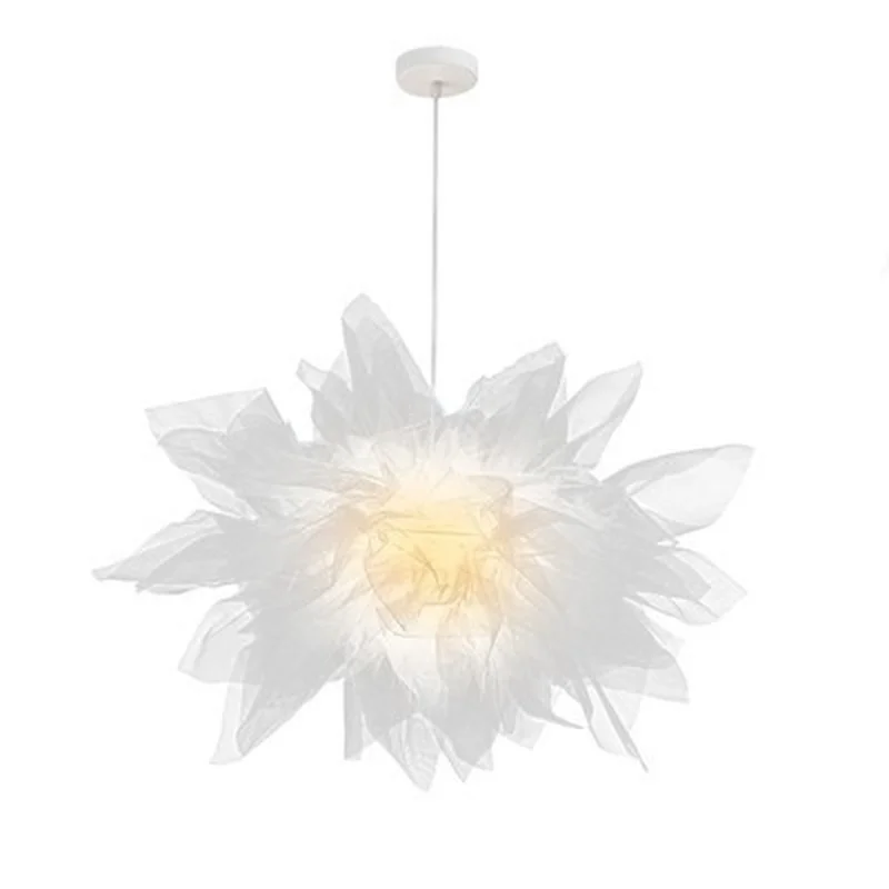 

Wedding Decoration Voile Lace White Pendant Lamp Creative Art Designer High Ceiling Hanging Light Girl Woman Bedroom Lighting