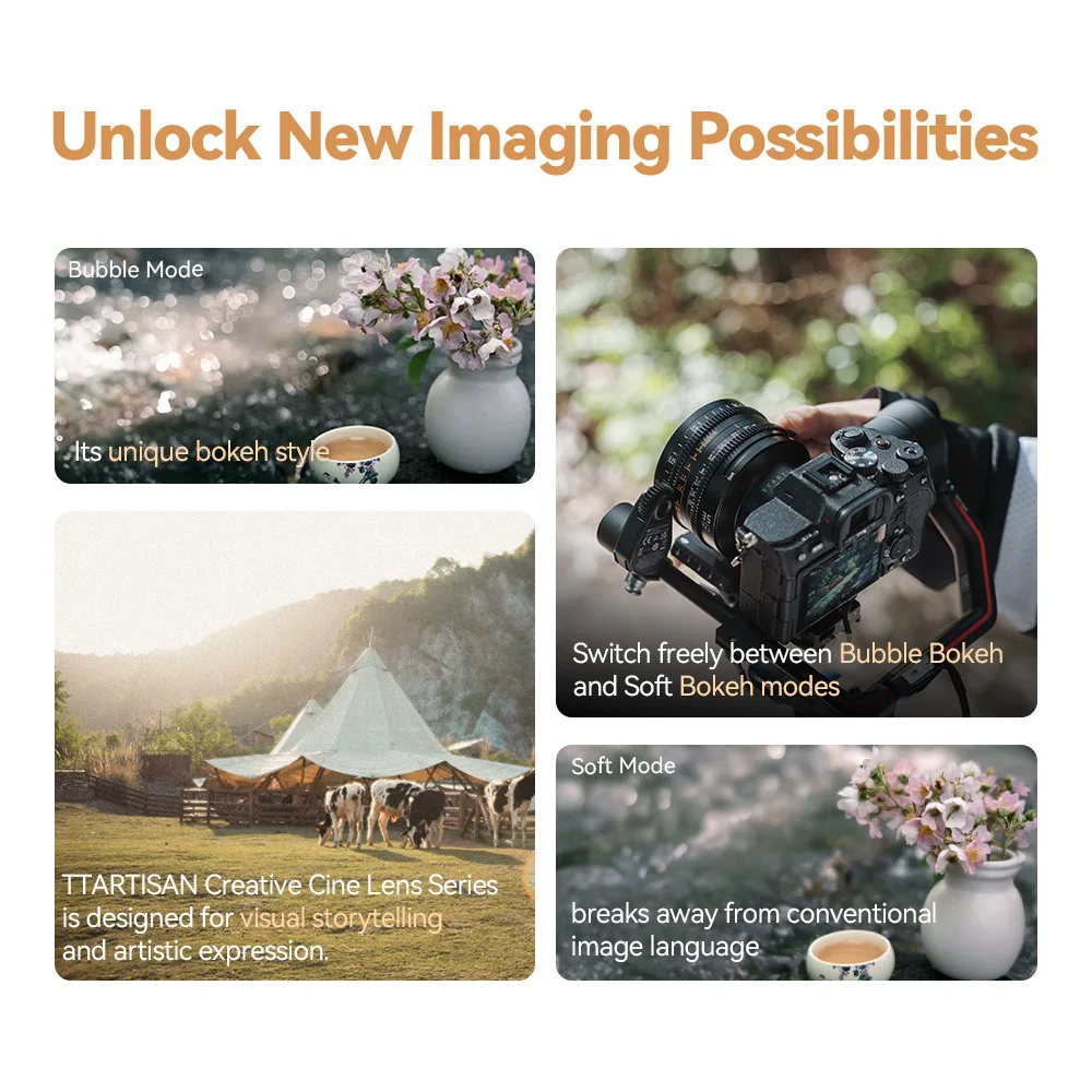 TTArtisan 85 مللي متر T2.1 كامل الإطار المزدوج خوخه سينمائي عدسة للكاميرا صورة التصوير الفوتوغرافي مع سوني E Canon RF Nikon Z Lumix L Mount