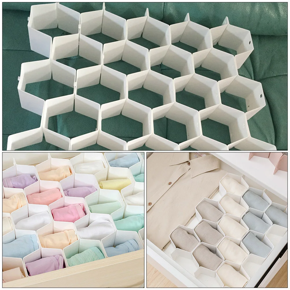 

1pc Drawer Storage Grid 3.5'' Compact Organizer For Underwear Socks Cosmetics Stationery Home Office Desktop Honeycomb