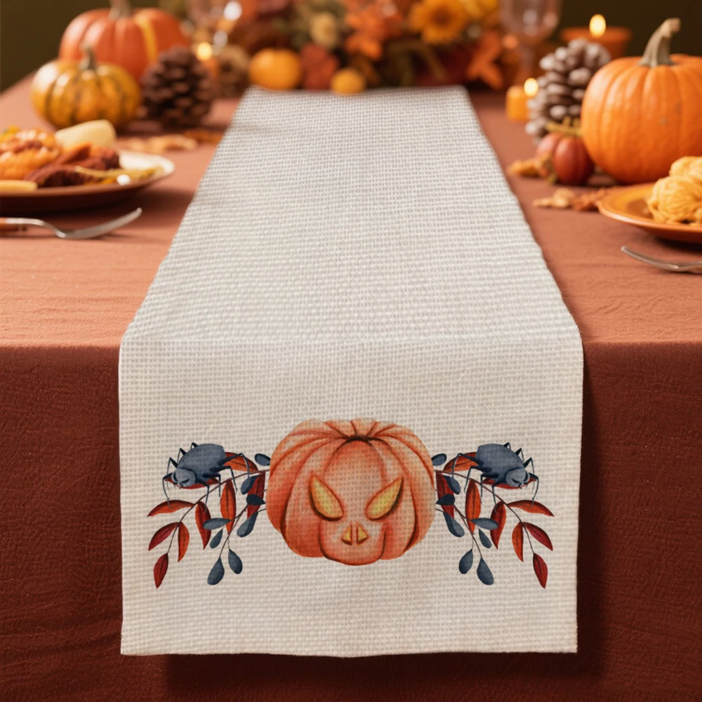 

autumn table runners for dining table decoration & accessories Pumpkin pattern table runner for party Halloween tablecloth