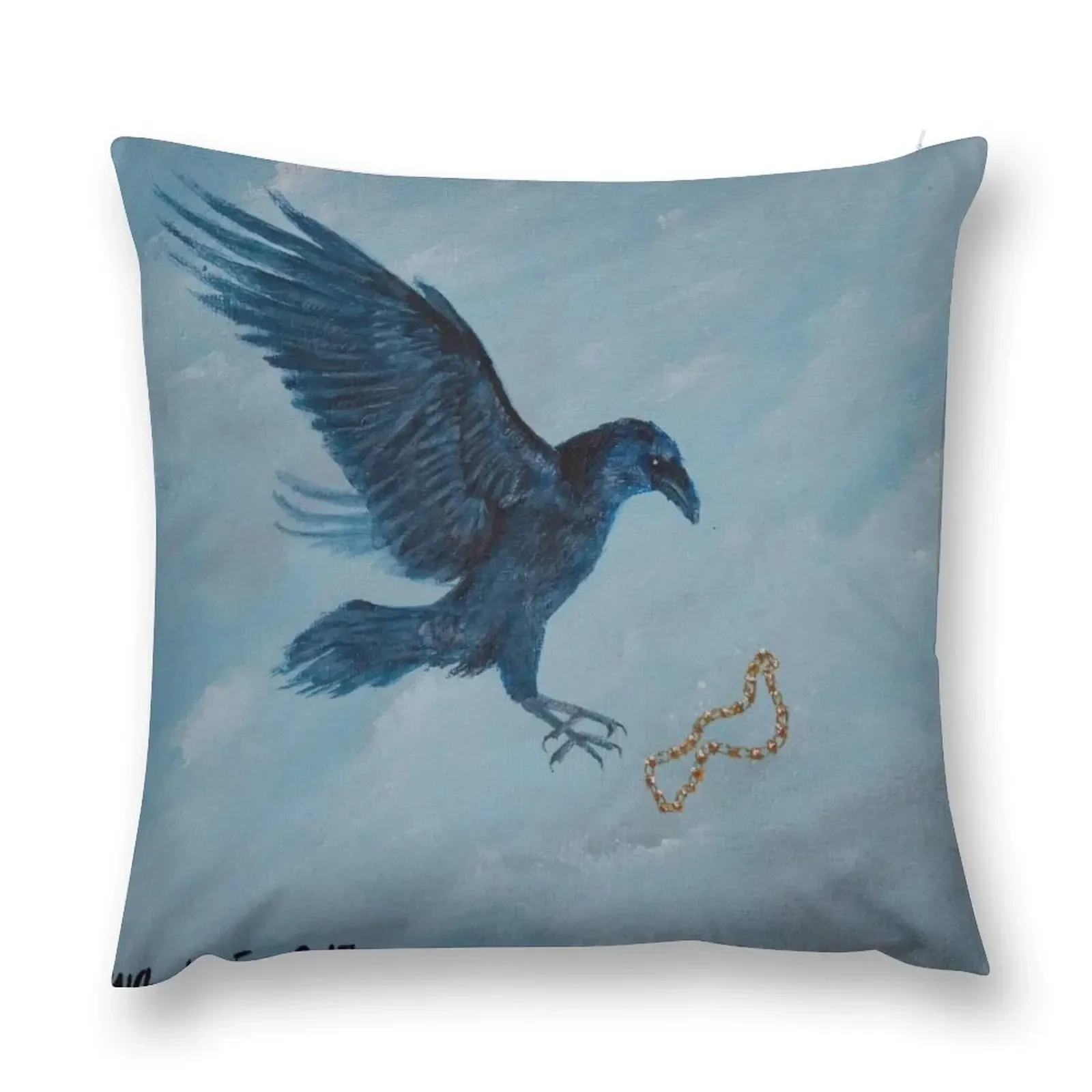 And the raven reached for the golden necklace... Throw Pillow Rectangular Cushion Cover Decorative Cover For Living Room pillow