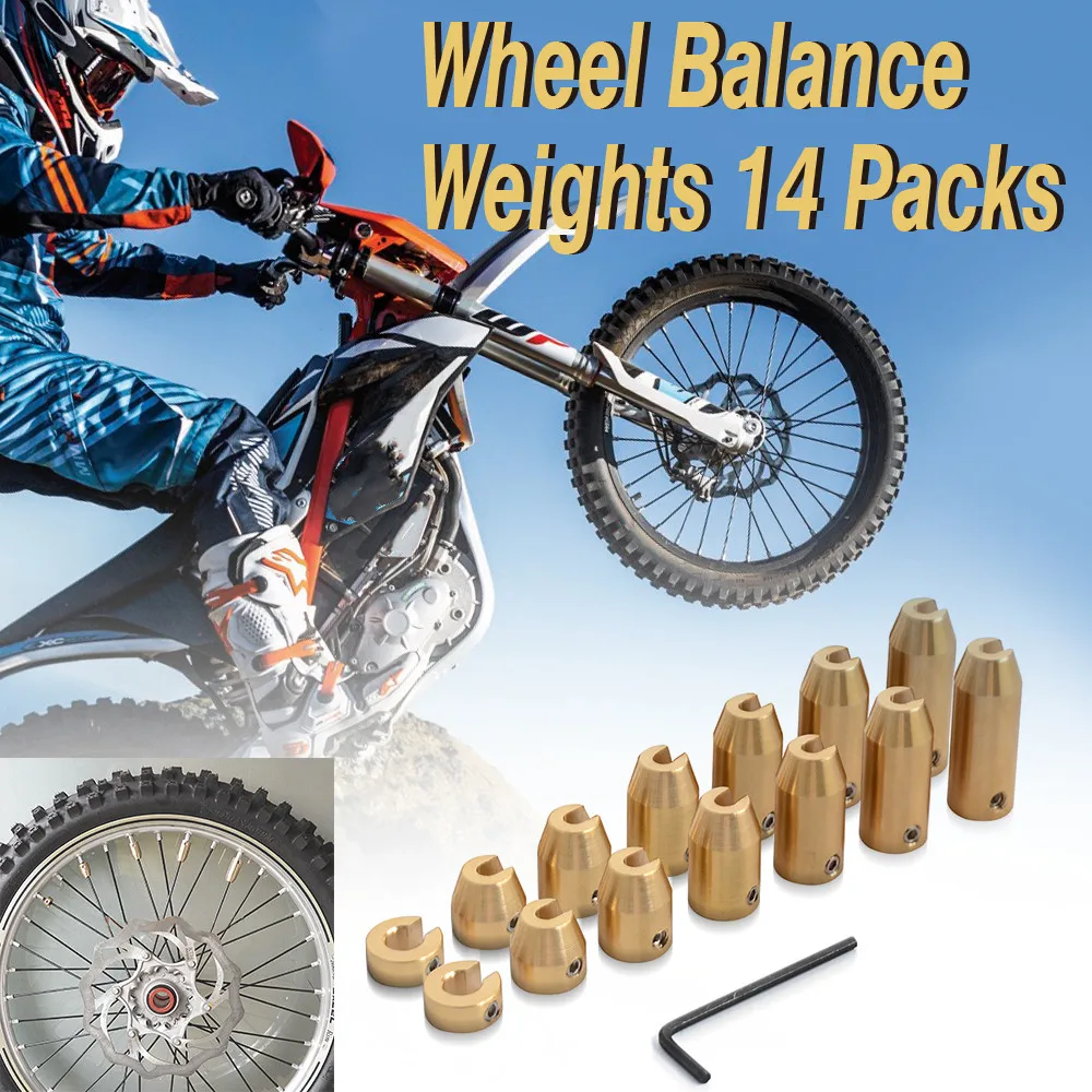 8/12/14 PCS Motorcycle Brass Hoops Spoke Balance Weights Refill Kit For KTM Harley Yamaha BMW Honda Kawasaki Suzuki Triumph