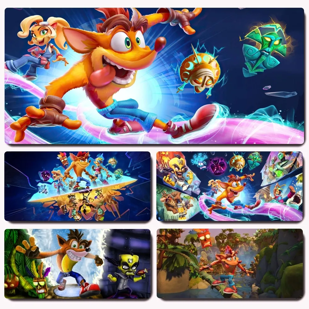 Crash Bandicoot Mousepad Gaming Office Desk Pads Large For Computer Non-slip Lockedge Mouse Pad