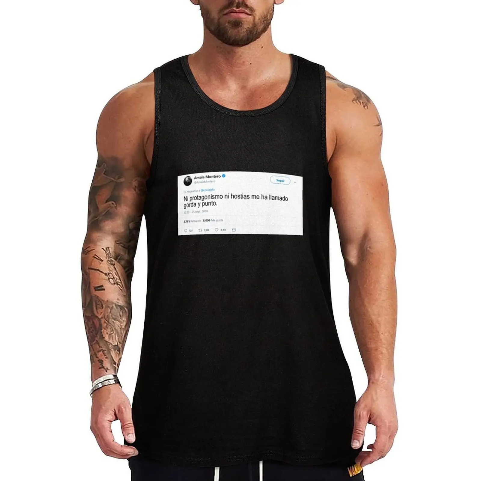 Amaia Montero - Me llamó gorda y punto - Camiseta sin mangas para fitness y entrenamiento, transpirable, ajustada al cuerpo