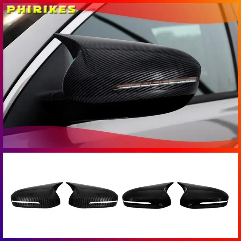 

For KIA K5 Optima 2011-2015 Auto Car Body Side Door Rearview Mirror Cover Sticker Trim ABS Carbon Fiber Style Black