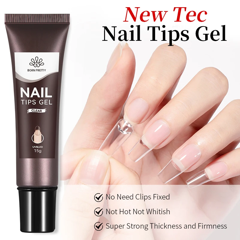 BORN PRETTY 15g Nail Tips Gel Nude Clear Transparent Nail Gel Soak Off UV LED Nail Art Gel Varnish Function Gel Nail Extension image 4