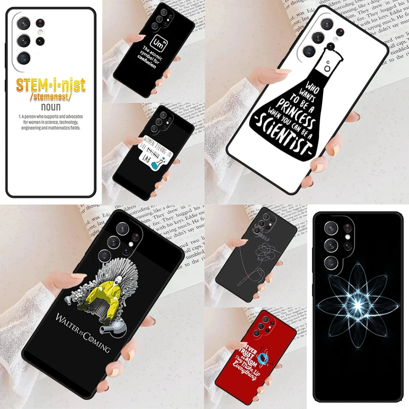 Atom Chemistry Pattern Cell Phone Case for Samsung Galaxy S26 Ultra S25 S24 S23 S22 S21 S20 Note10 Cover