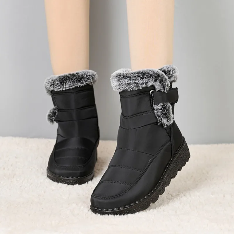 2024 new women's shoes padded warm men's snow boots thickened high-top cotton shoes casual velcro cotton boots