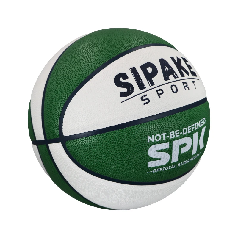 SIPAKE Basketball Size 7 สีขาว สีเขียว PU Outdoor Indoor Ball Women's Youth Men's Competition Training Basketball