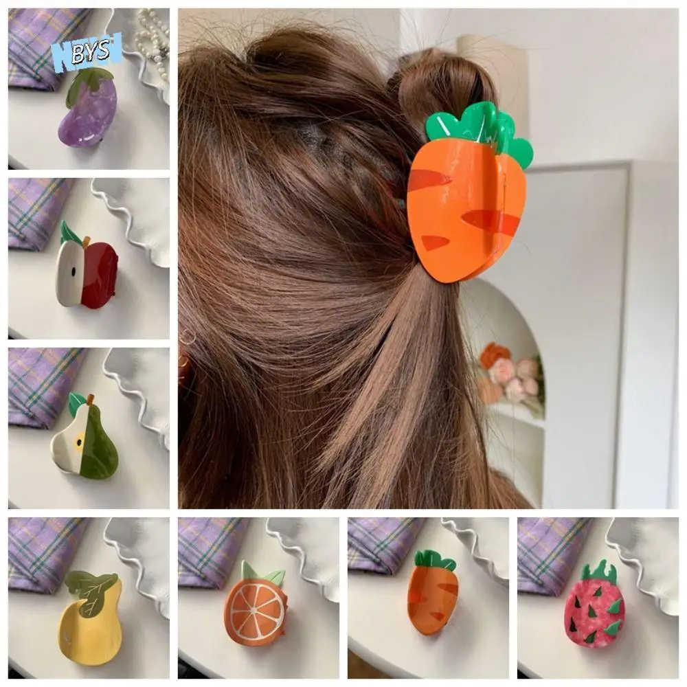 

Claw Clip Waterproof Fruit Shark Clip Korean Style Hairgrips Acetic Acid Hair Claw Pitaya Gourd Acrylic Hair Accessories Daily