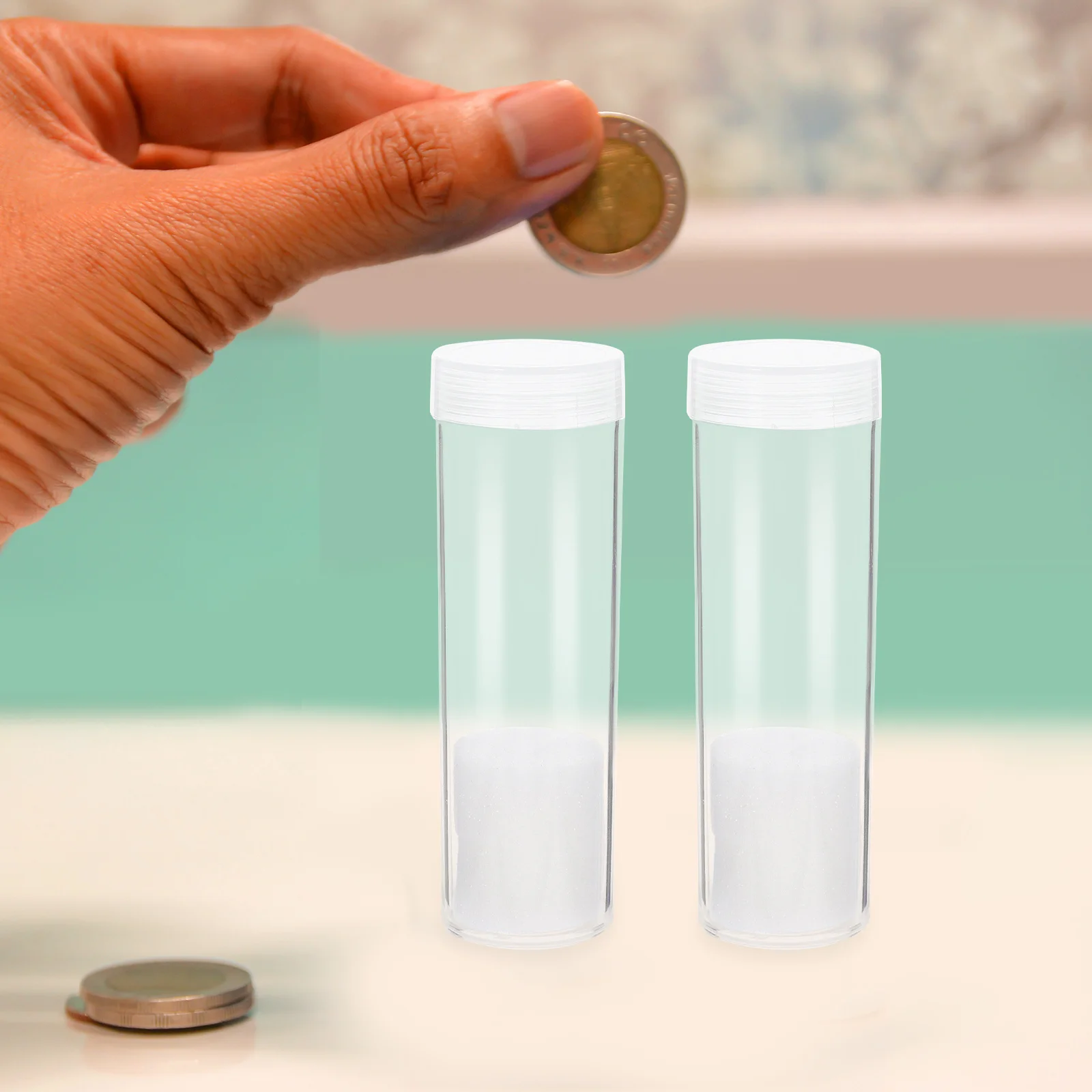 10pcs Coin Storage Tubes Hard Coin Holder Transparent Plastic Tube For Quarter Half Dollar Collecting Organizing