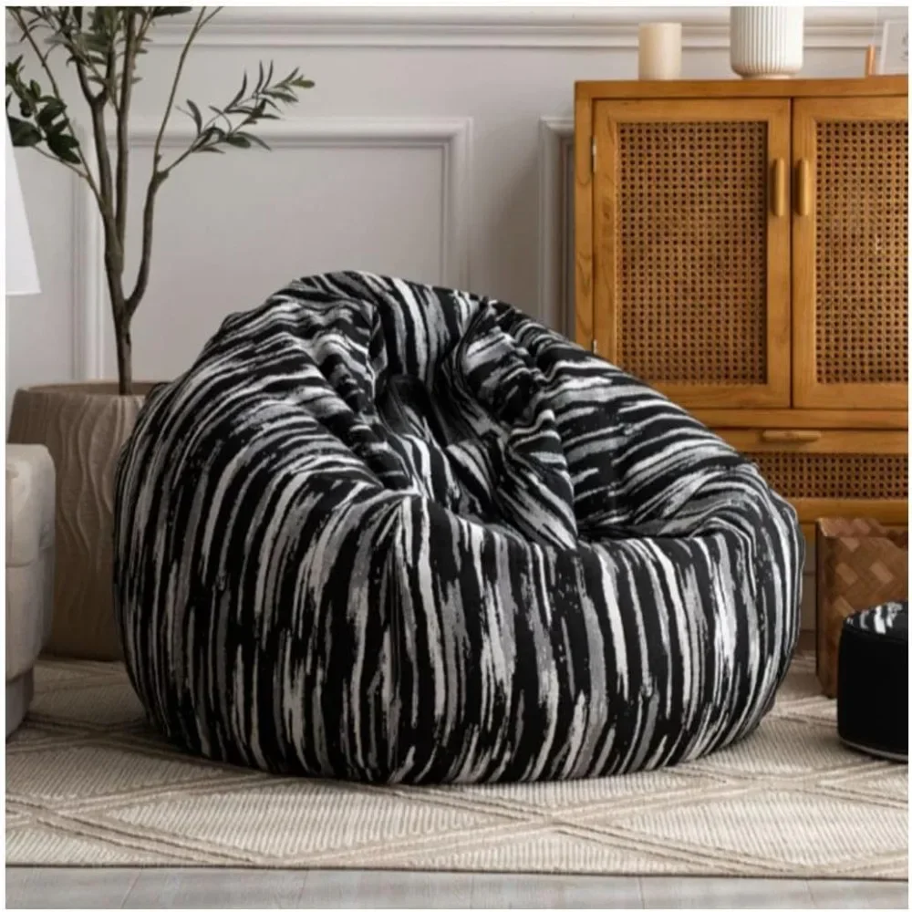 Washable Indoor Bean Bag Sofa, Padded Lazy Lounge Chair, Tatami Soft Furry Bean Bag Cushion Balcony Leisure Chair Furniture