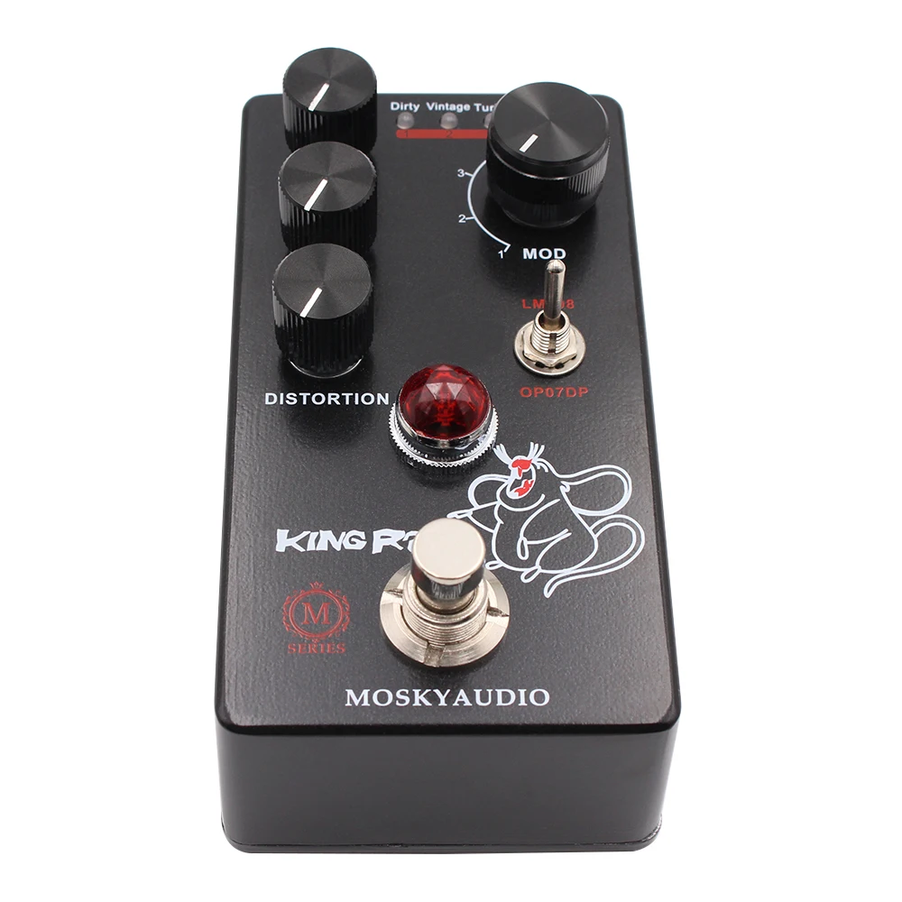 Nowy MOSKYAUDIO KING RAT gitara Fuzz zniekształcenie pedał efektów True Bypass funkcja akcesoria do procesora efektów gitarowych