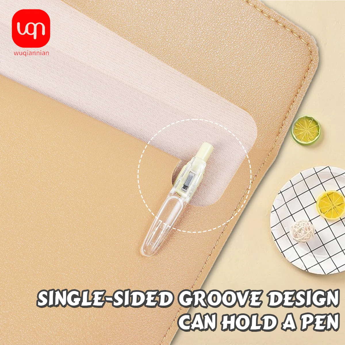 WQN-1PC PU Leather Document Bag A5, Wear-Resistant, Large Capacity, Waterproof, Suitable for Office and School Document Storage view 6