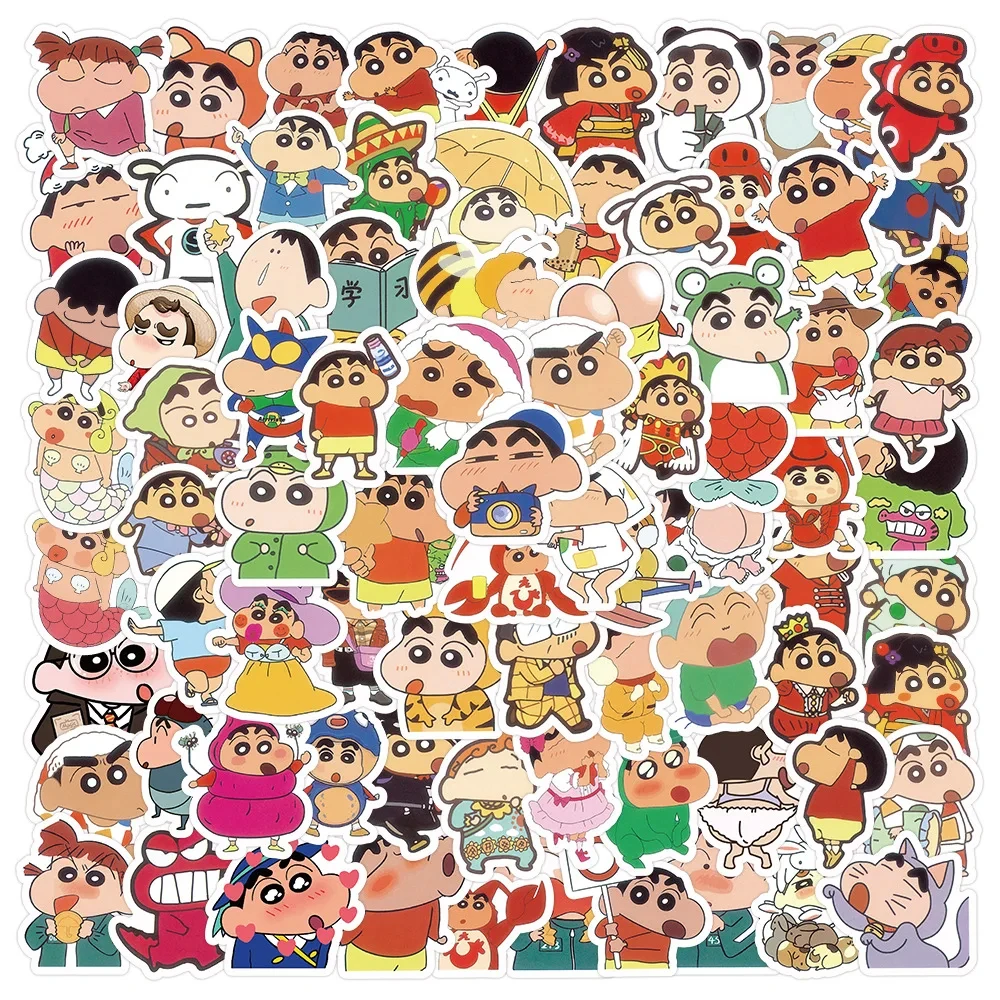 50 stks Crayon Shin-chan StickerPack Waterdichte Telefoon Case Leuke Anime Stickers Bagage Laptop Huid Kawaii Kid Speelgoed Sticker Gift