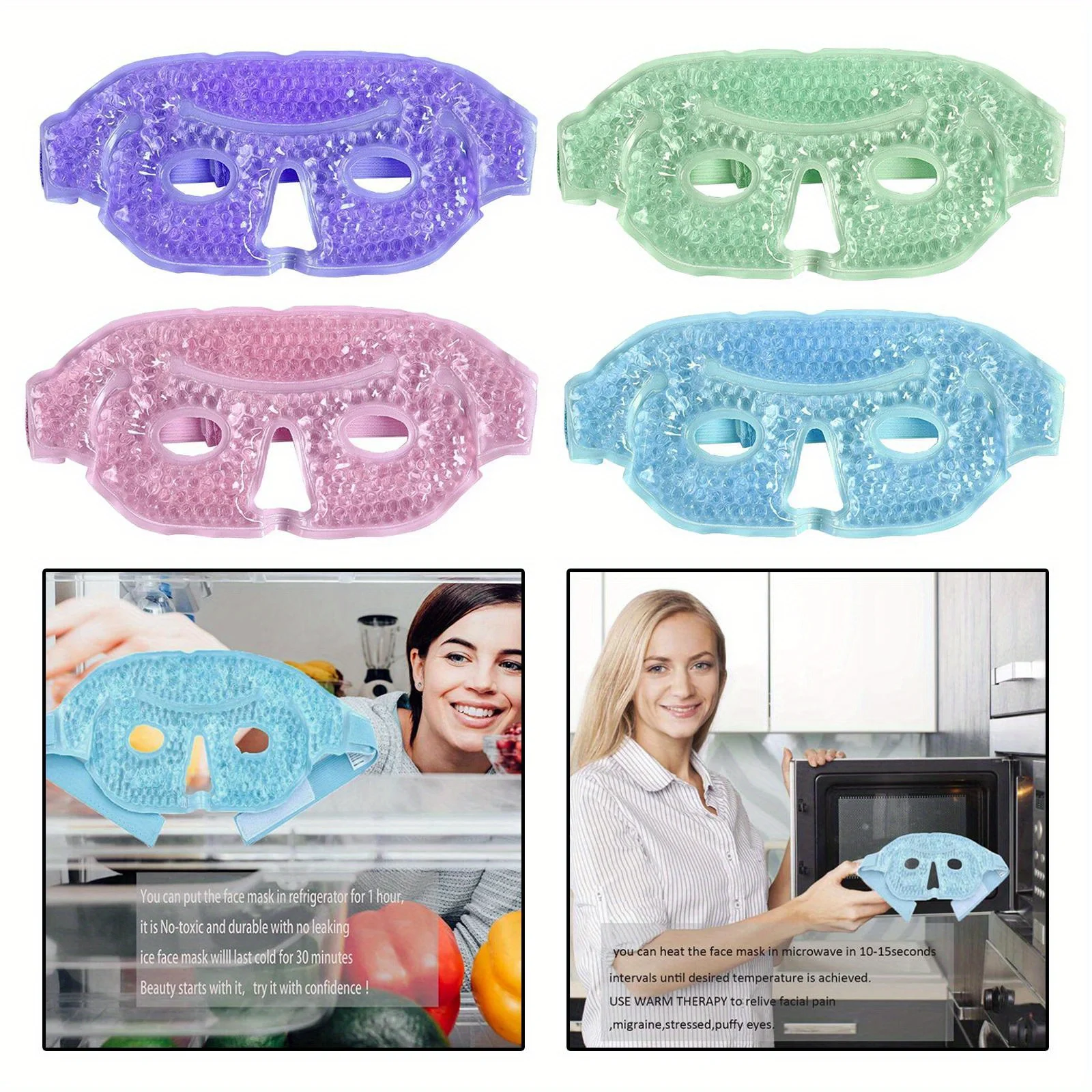 Widoczna maska chłodząca wielokrotnego użytku z koralikami żelowymi Kompres na zimne oczy na opuchnięte oczy Stress Relief Dry Eyes SPA Narzędzia do pielęgnacji skóry — zdjęcie 7