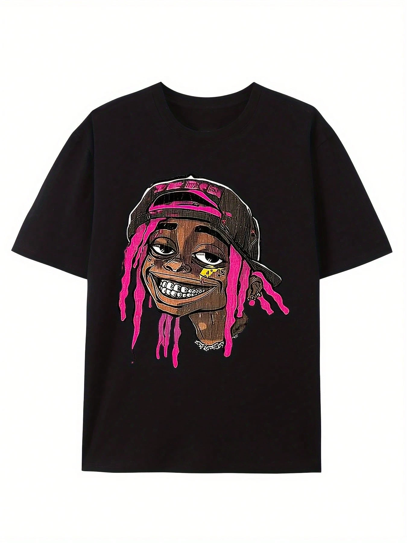 

Men's T-shirt Men's Retro Hip-Hop Street Cartoon Printed Round Neck Short Sleeved Unisex Breathable harajuku COTTON streetwear