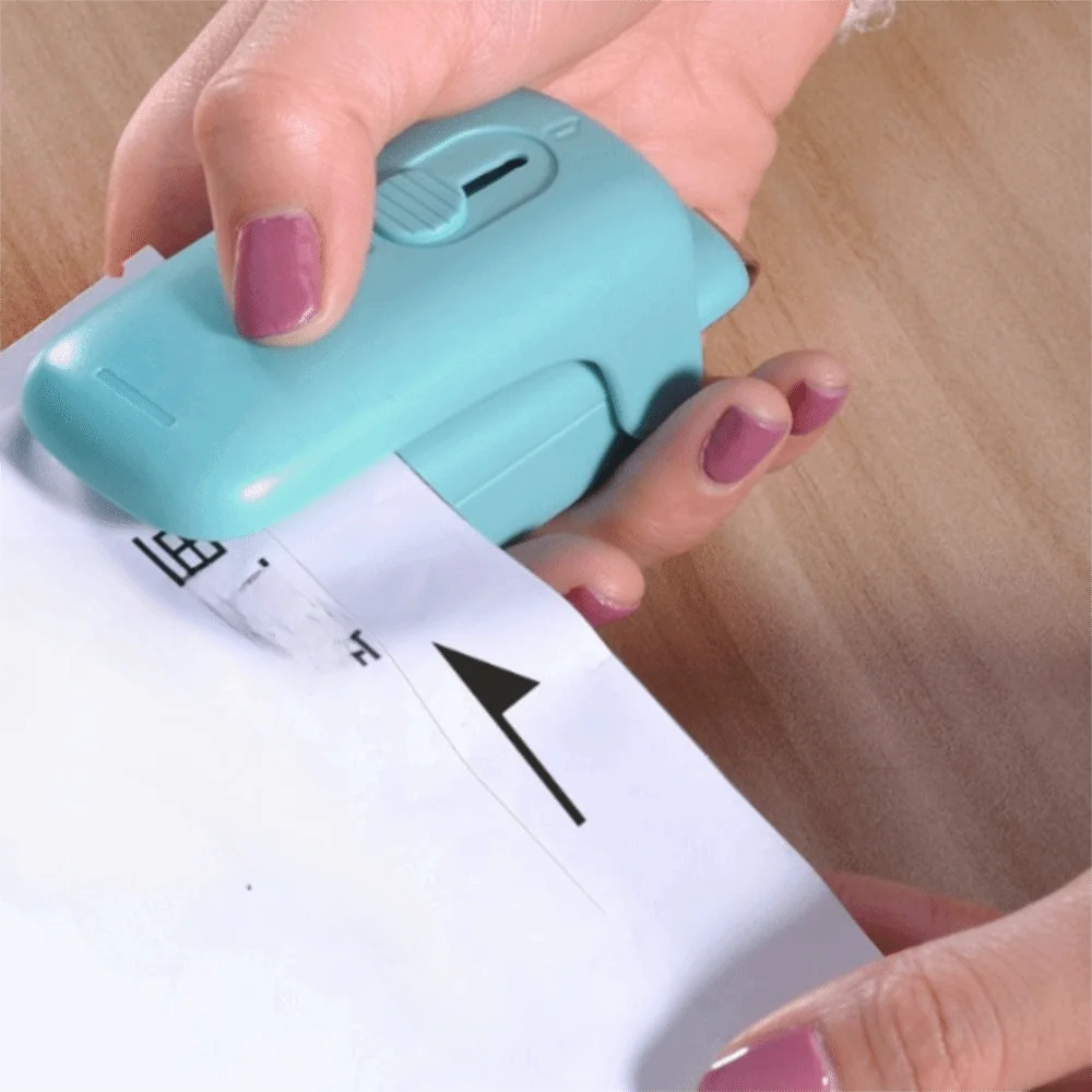 Mini Snack Bag Sealer Magnetic Protective Sliding Cover Design Snack Sealing Machine Moisture-proof with Concealed Cutter