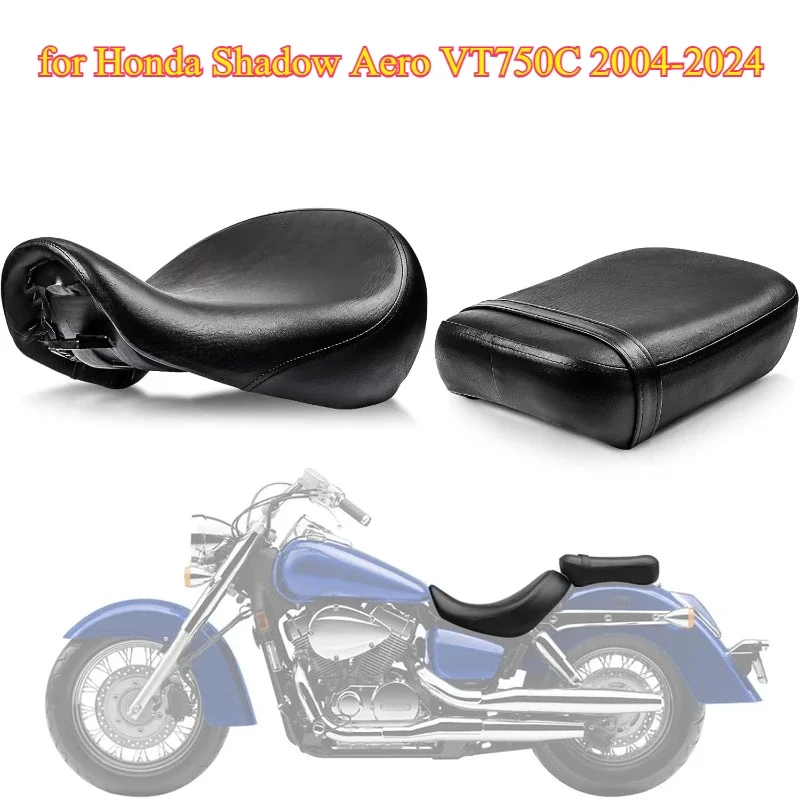 Motorcycle Front and Rear Passenger Seat Pillion Rider Driver Rear Passenger Cushion Seat for Shadow Aero VT750C 2004-2024