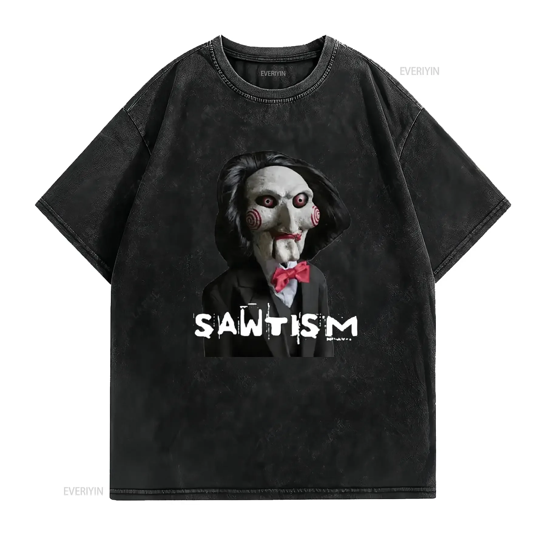 Sawtism Autism Awareness T Shirt with Symbol Print Casual Round Neck Machine Washable Year Fit for Charity Attire vintage