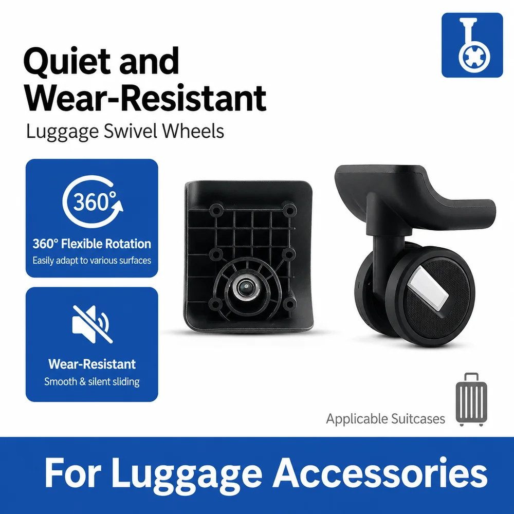 Universal Luggage Wheels For Travel Home Guanghui -050 360° Swivel Caster Wear-Resistant Smooth Rolling Noise Reduction Replacem