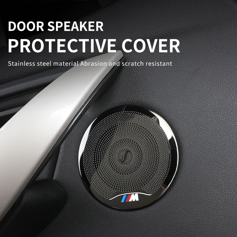 4PCS Car Door Audio Speaker Cover For BMW X3 G01 X4 G02 F30 F32 F33 F36 3GT Stainless Steel Door Loudspeaker Protective Stickers