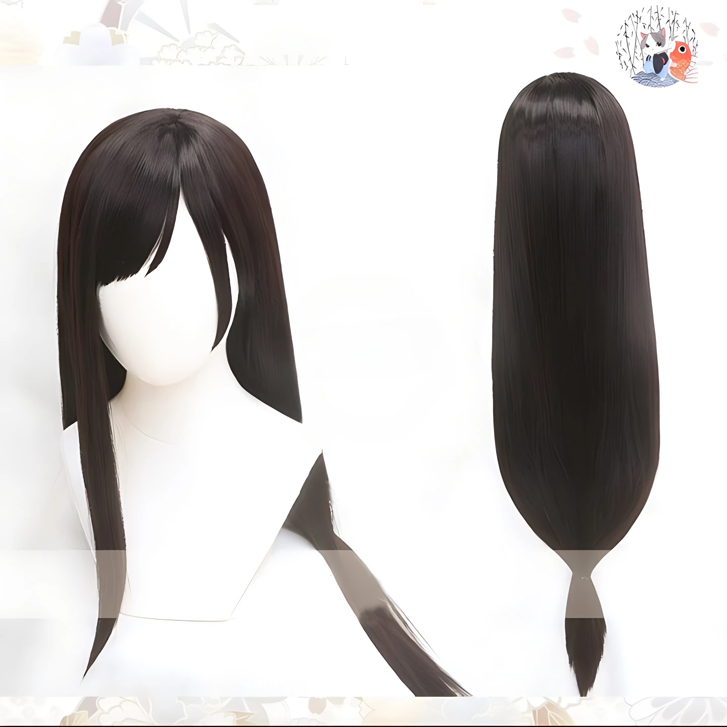 Tifa Lockhart Cosplay Wig Long Straight Black Brown FF7 Tifa Wigs Wome Anime Cosplay Wigs Heat Resistant Synthetic Hair Wigs