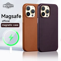 Magsafe-Funda de cuero Original para iPhone, cubierta magnética de carga inalámbrica para modelos 14, 12, 13 Pro Max, 12 Mini, 14 Plus, venta de liquidación